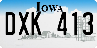 IA license plate DXK413