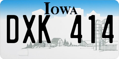 IA license plate DXK414