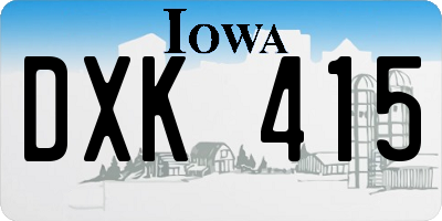 IA license plate DXK415