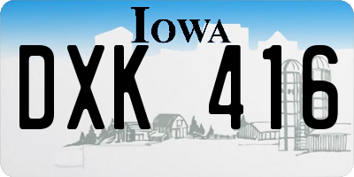 IA license plate DXK416