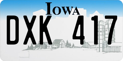 IA license plate DXK417