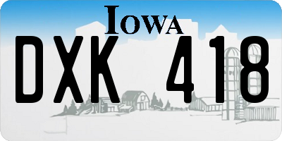 IA license plate DXK418