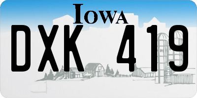 IA license plate DXK419