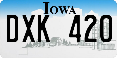 IA license plate DXK420
