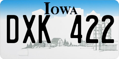 IA license plate DXK422