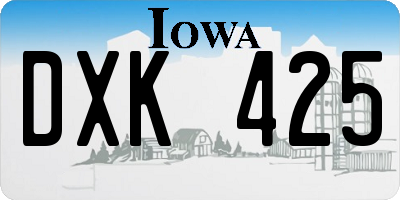 IA license plate DXK425