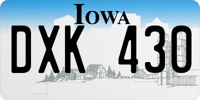 IA license plate DXK430