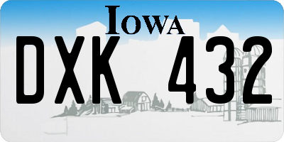 IA license plate DXK432