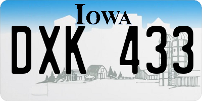 IA license plate DXK433