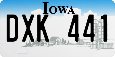 IA license plate DXK441