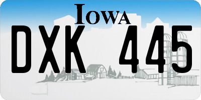 IA license plate DXK445