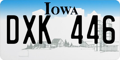 IA license plate DXK446