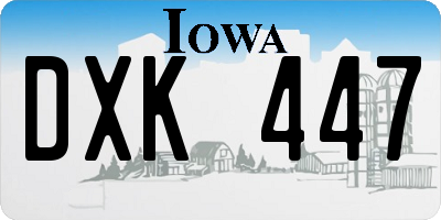 IA license plate DXK447