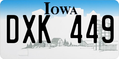 IA license plate DXK449