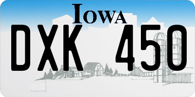 IA license plate DXK450