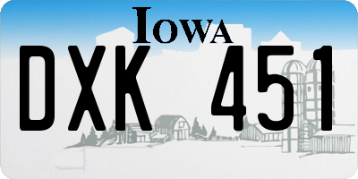 IA license plate DXK451