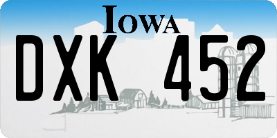 IA license plate DXK452