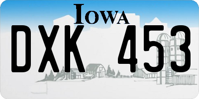 IA license plate DXK453