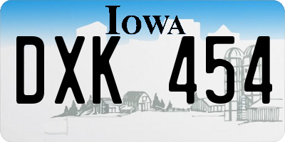 IA license plate DXK454