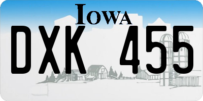 IA license plate DXK455