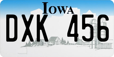 IA license plate DXK456