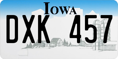 IA license plate DXK457