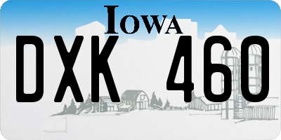 IA license plate DXK460