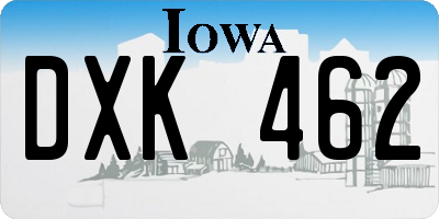 IA license plate DXK462