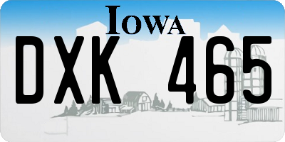 IA license plate DXK465