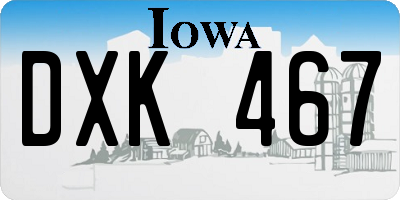 IA license plate DXK467