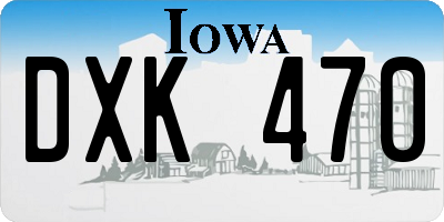 IA license plate DXK470
