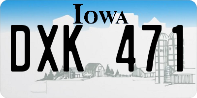 IA license plate DXK471