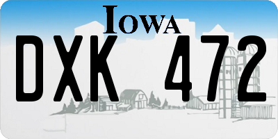 IA license plate DXK472