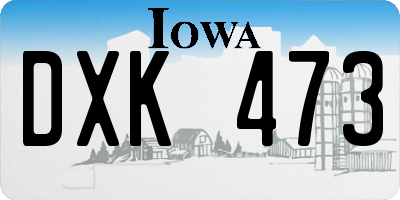 IA license plate DXK473