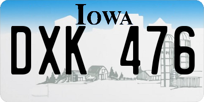 IA license plate DXK476