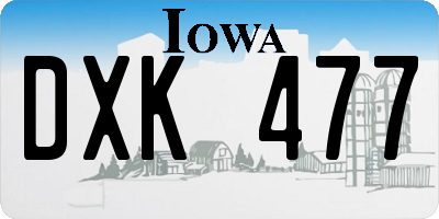 IA license plate DXK477