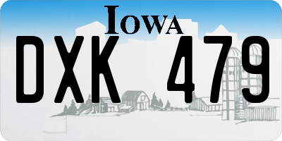 IA license plate DXK479