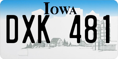 IA license plate DXK481