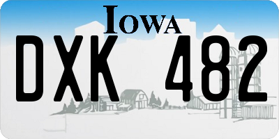 IA license plate DXK482