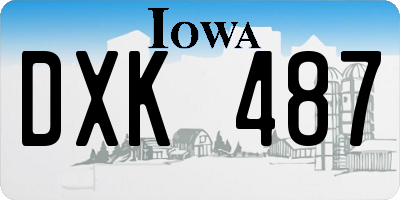 IA license plate DXK487