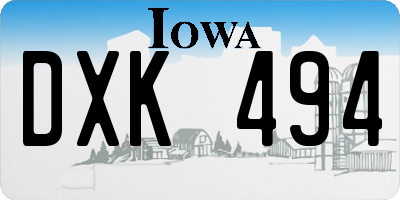 IA license plate DXK494