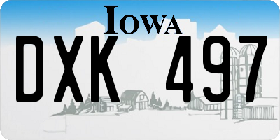 IA license plate DXK497