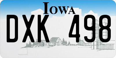 IA license plate DXK498