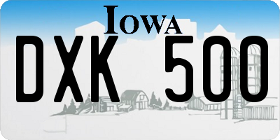 IA license plate DXK500