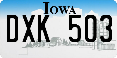 IA license plate DXK503