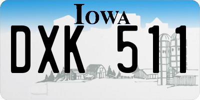 IA license plate DXK511