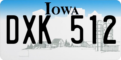 IA license plate DXK512