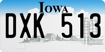 IA license plate DXK513