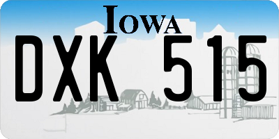IA license plate DXK515