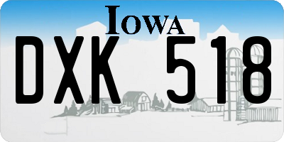 IA license plate DXK518